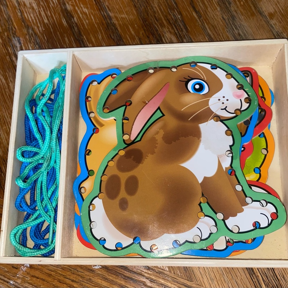 Melissa & Doug Brown Rabbit Lacing Toy